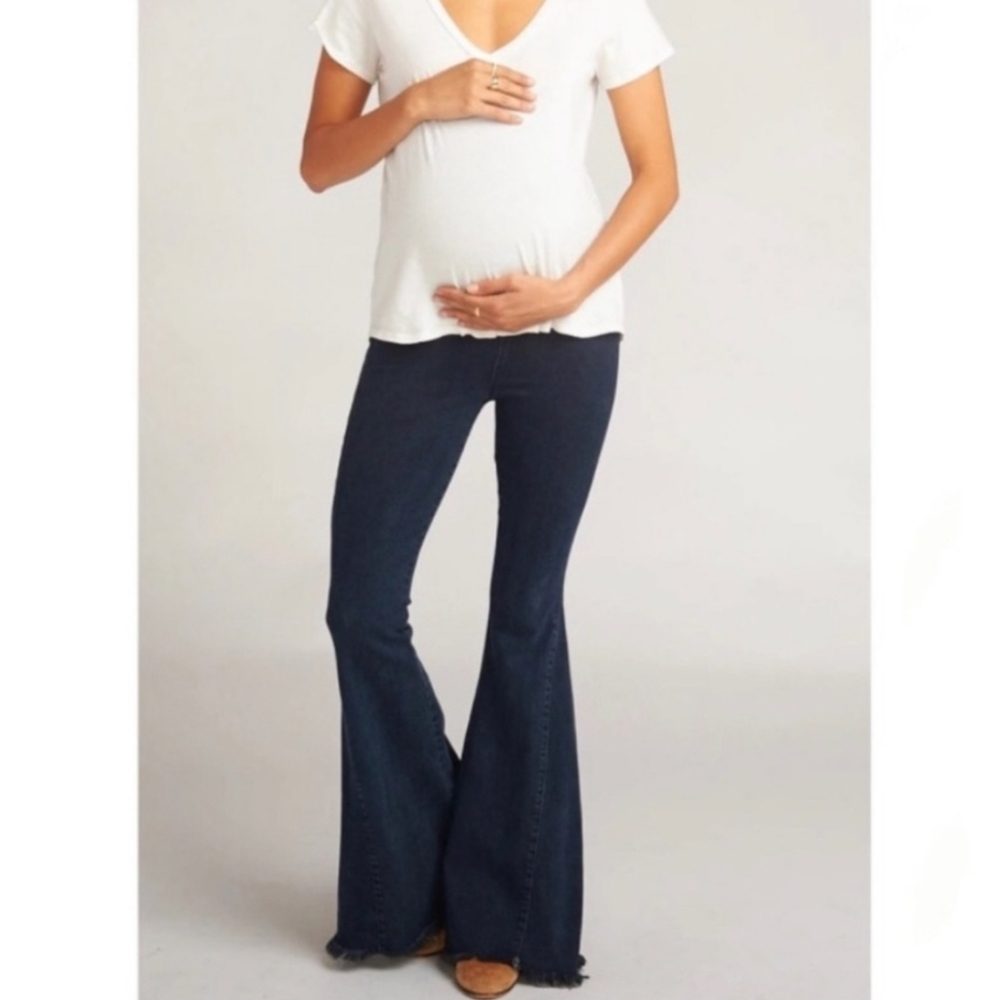 Women's Flare Jeans - Dark Blue